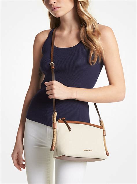 michael kors talia bag|Talia Medium Cotton Canvas Crossbody Bag .